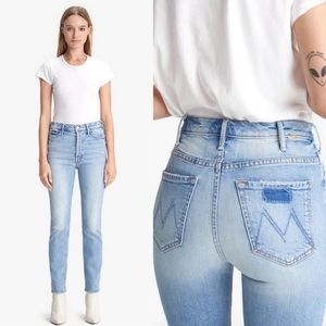NEW MOTHER Denim The Hustler Ankle Jean in I Confess Light Wash Straight Leg 28